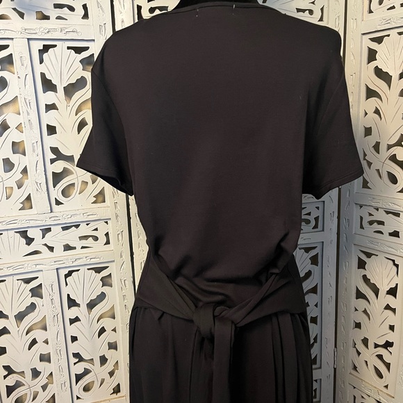 MARGAUX & LEXI LOVELY ALL BLACK SOFT & SMOOTH STRETCHY SHORT SLEEVE MAXI DRESS - Picture 9 of 12